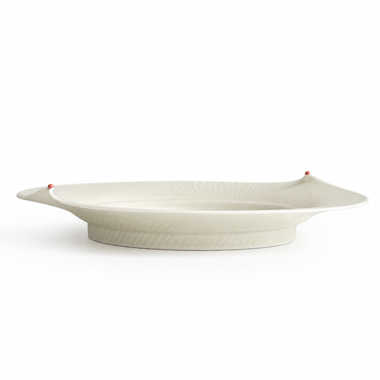 Wood Ash Glaze Beaded Teacup and Saucer