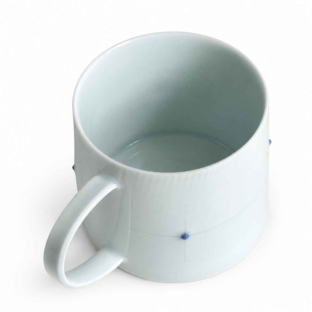 Shadow Celadon Blue Beaded Mug